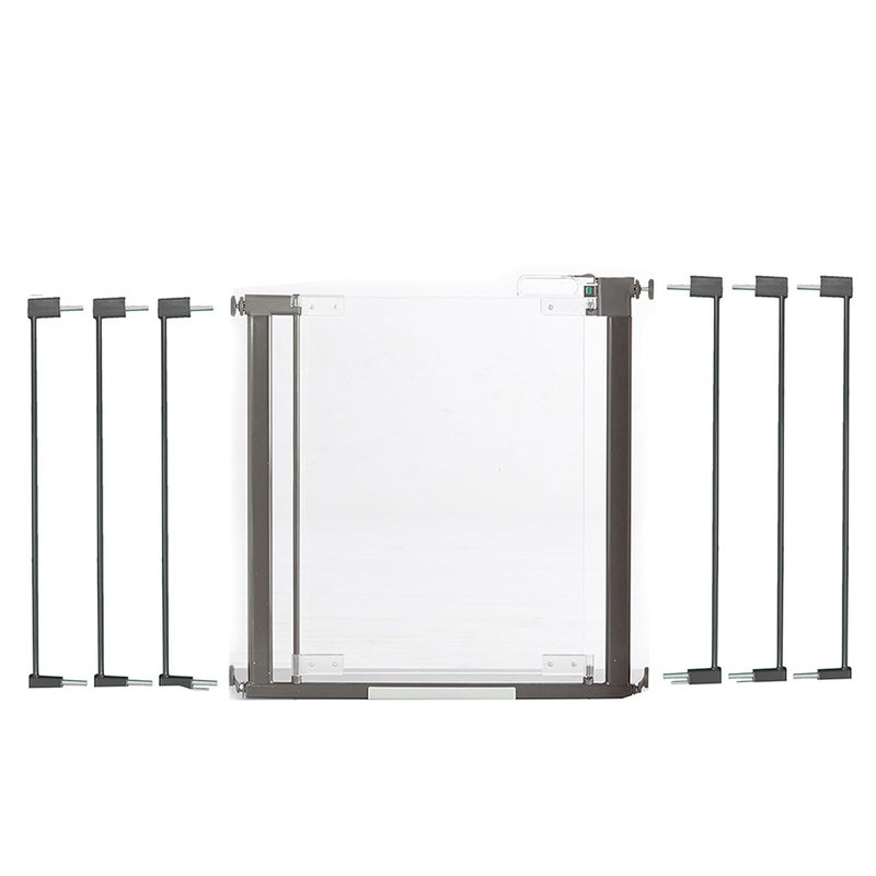 QDOS Safety Designer Gate Extensions for Crystal and Spectrum Pressure Mount Baby Gates | Slate | Allows for use in wider door openings - Each Extension adds 2.75" to the gate - Includes 2 Extensions - Image 4