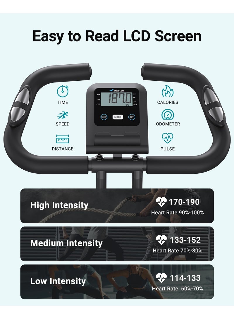 MERACH 4-in-1 Foldable Exercise Bike with Exclusive APP, 16-Level Magnetic Resistance, Folding Stationary Bike, 136 kg Capacity, and Comfortable Seat Cushion - Image 4