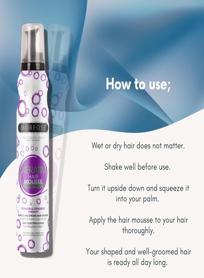 Morfose 200ml Keratin-Infused Hair Mousse for Stronger Hair - Image 4
