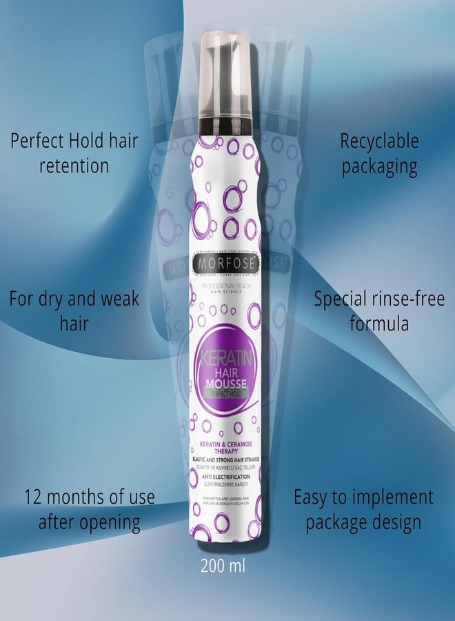 Morfose 200ml Keratin-Infused Hair Mousse for Stronger Hair - Image 5