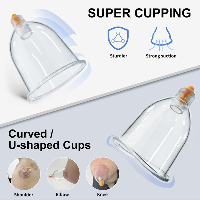 AIKOTOO Cupping Set - Cupping Kit for Massage Therapy w/ 12 Cupping Therapy Set for Pain Relief Physical Therapy Body Vacuum Massage Cups with Pump - Image 5