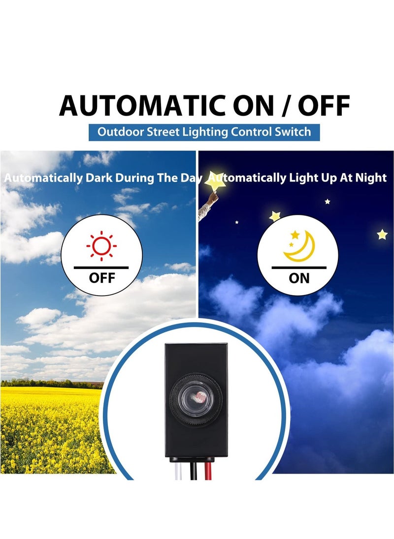 Excefore - Dusk to Dawn Sensor for Outdoor Lighting 120-277V Photoelectric Switch Photocell Light Sensor Hardwired Post Eye Light Control Most Outdoor Lamp Fixtures Bulbs - Image 1