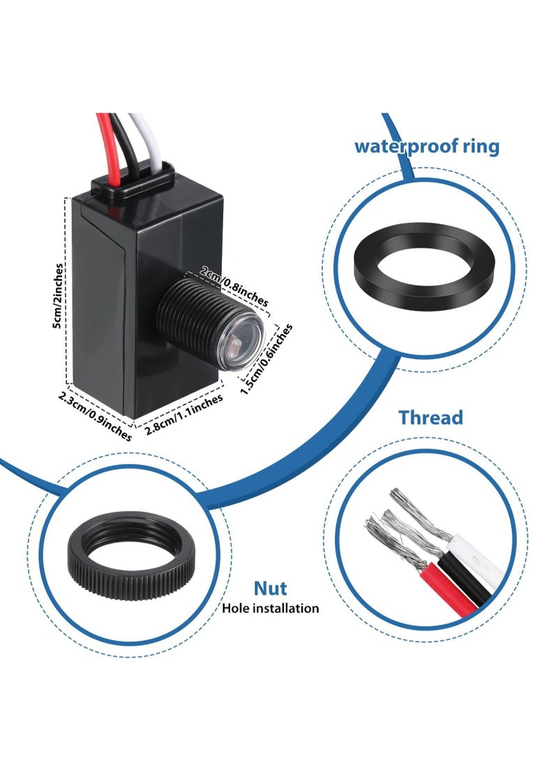 Excefore - Dusk to Dawn Sensor for Outdoor Lighting 120-277V Photoelectric Switch Photocell Light Sensor Hardwired Post Eye Light Control Most Outdoor Lamp Fixtures Bulbs - Image 1