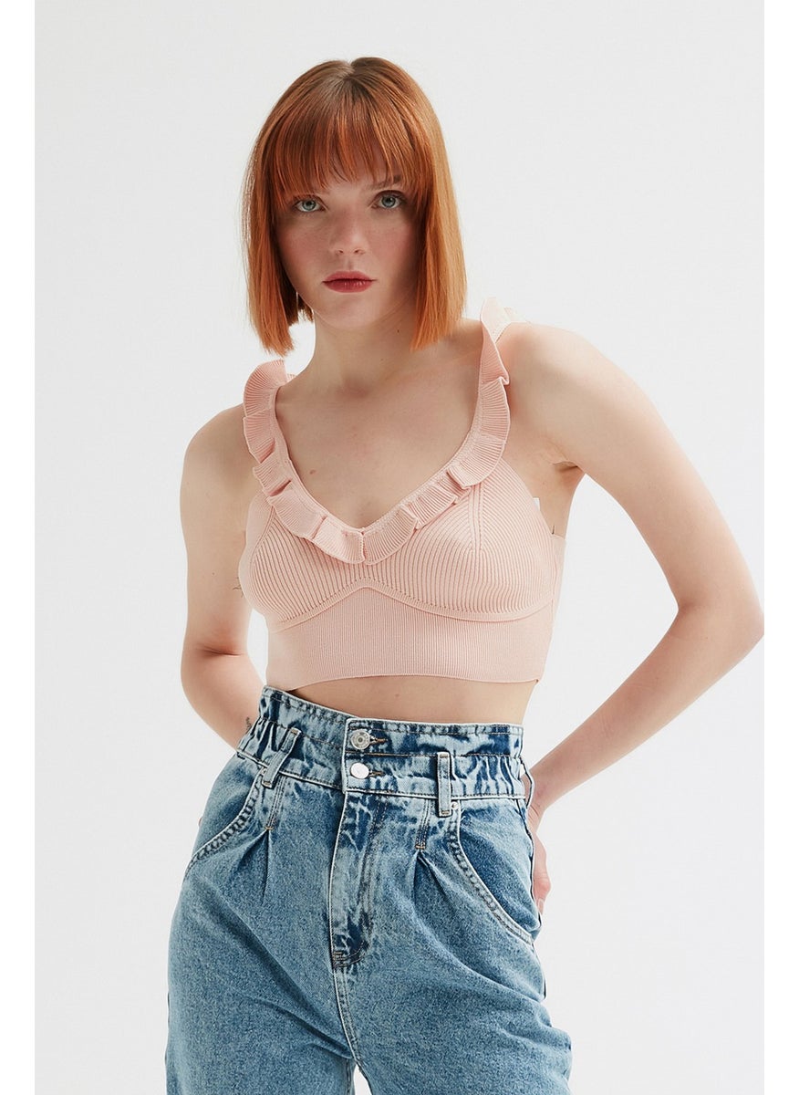 Açelya Okcu - Azalea Okcu Crop Collar Ruffle Bustier - Image 1