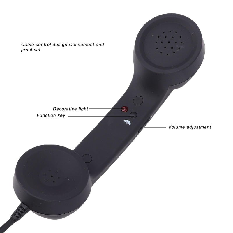 هاتف رجعي مع منفذ Type C للتحكم في الصوت للهواتف الذكية والأجهزة اللوحية ومكالمات الفيديو باللون الأبيض - Image 5