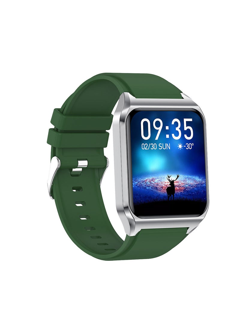 AROAQ H60 Smart Watch Bluetooth Calling Body Temperature Heart Rate Smartwatch IP67 Waterproof Sports Fitness Tracker Watches For Men And Women With Green Silicone Strap - Image 3