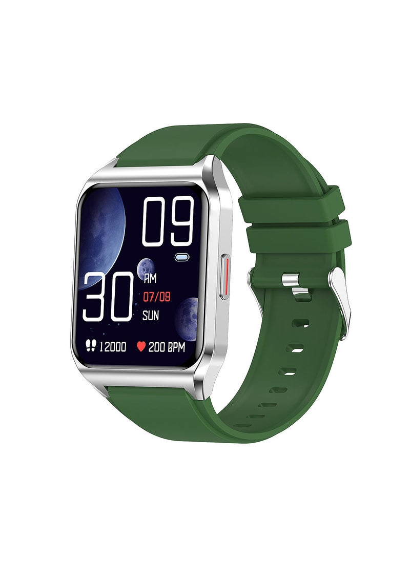 AROAQ H60 Smart Watch Bluetooth Calling Body Temperature Heart Rate Smartwatch IP67 Waterproof Sports Fitness Tracker Watches For Men And Women With Green Silicone Strap - Image 1