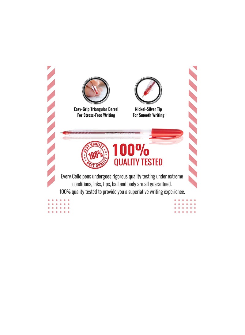 CELLO TRIMATE BALL PEN 0.7MM BOX OF 50PC RED - Image 3