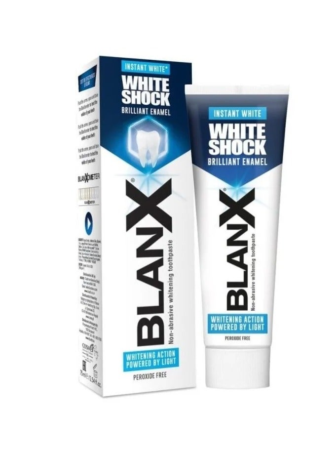معجون اسنان تبييض فوري وايت شوك لاسنان براقة 75 مل