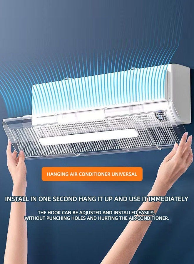 عاكس هواء مكيف شفاف وقابل للتعديل - مناسب للمكيفات المنفصلة - يعزز دوران التبريد والتدفئة - Image 1