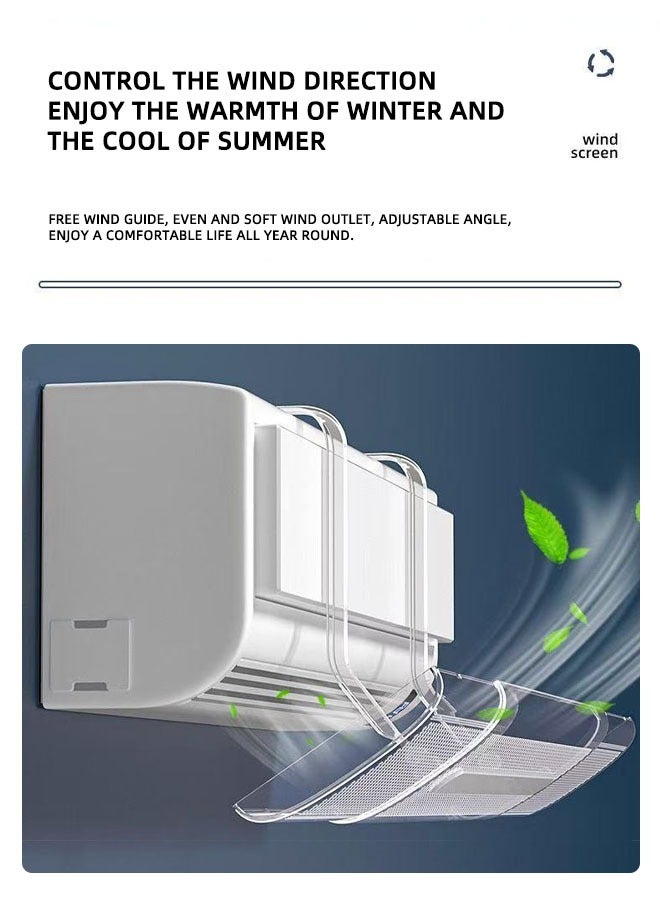 عاكس هواء مكيف شفاف وقابل للتعديل - مناسب للمكيفات المنفصلة - يعزز دوران التبريد والتدفئة - Image 2