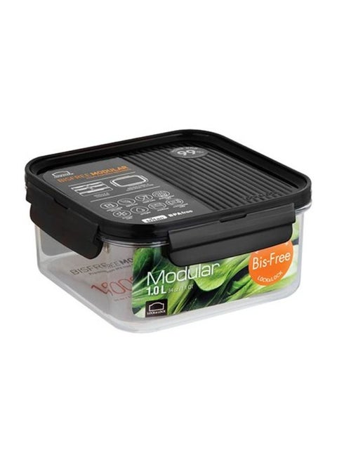 Modular Bisfree Square Container  1 L Dark Brown