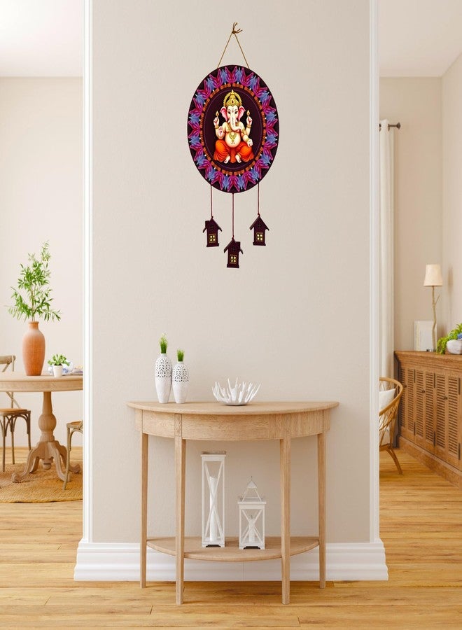 GiftOday Lord Ganesha Wooden Wall Hanging Decorative Items for Home | Gifts | Religious Wood Wall Hanger | Decoration for Living Room | Artworks | Modern Decor Items | Size 18 x 42 CM - Image 4