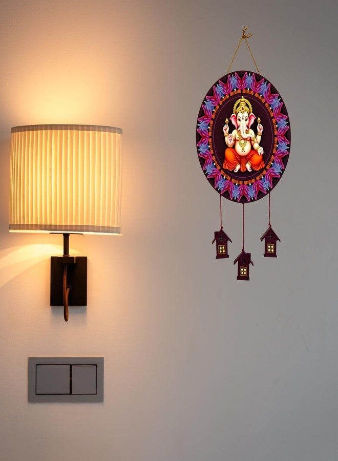 GiftOday Lord Ganesha Wooden Wall Hanging Decorative Items for Home | Gifts | Religious Wood Wall Hanger | Decoration for Living Room | Artworks | Modern Decor Items | Size 18 x 42 CM - Image 3