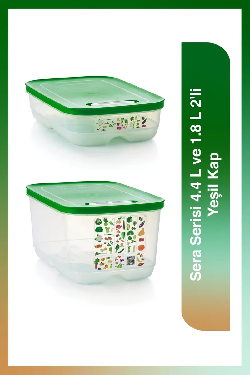 Tupperware Sera Series 4.4 L and 1.8 L 2-Piece Green Container