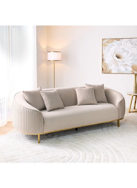 كنبة قماش سورينتو 3 مقاعد مع 4 وسائد 94 × 79 × 234 سم