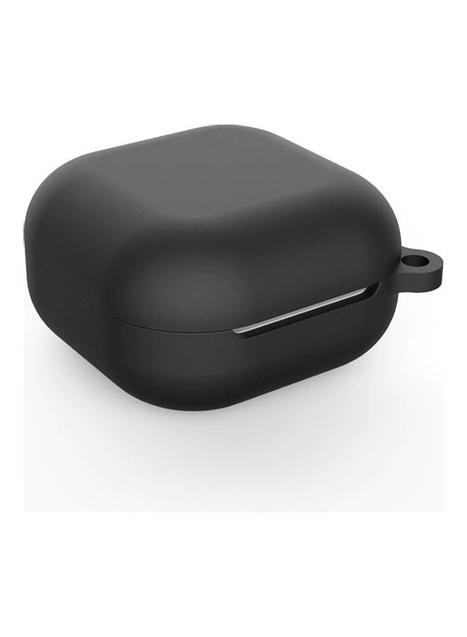 Silicone Case Compatible For Galaxy Buds Pro/Buds Live Shockproof Cover Soft Flexible with Keychain Carabiner Black - Image 2