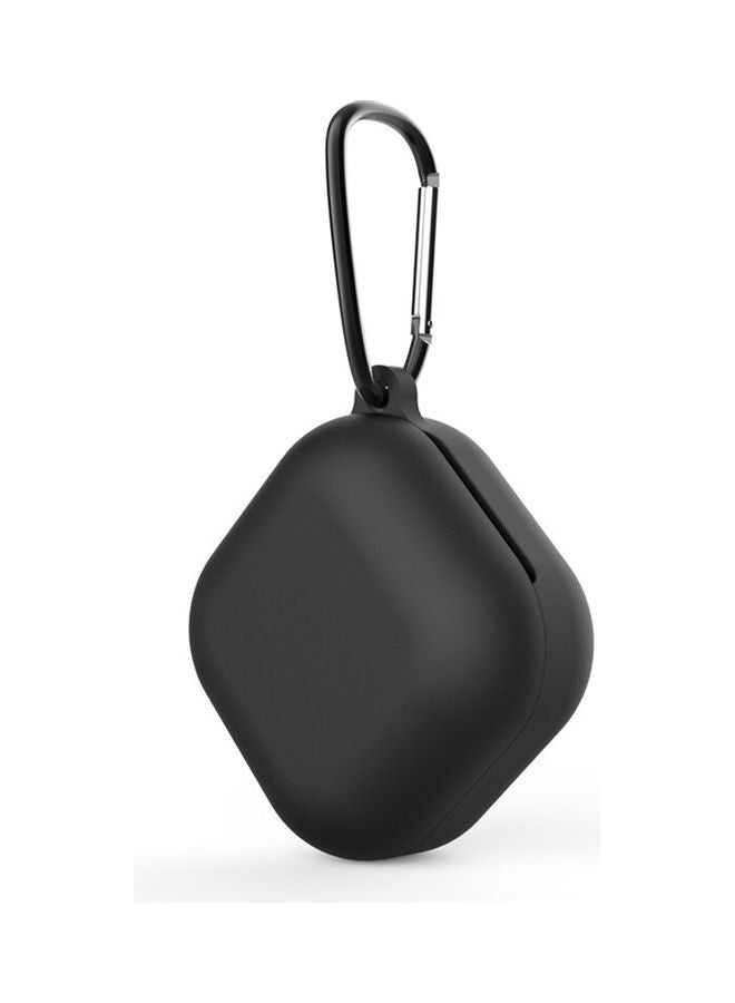 Silicone Case Compatible For Galaxy Buds Pro/Buds Live Shockproof Cover Soft Flexible with Keychain Carabiner Black - Image 3