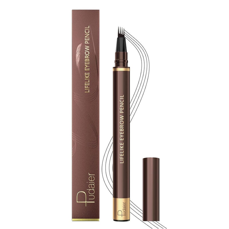 ZUK Microblading Eyebrow Pen Magic Eyebrow Pencil for Women with 4 Fork Tip Waterproof Brow Makeup Pen Naturallooking Hair Like Strokes Long Wearing