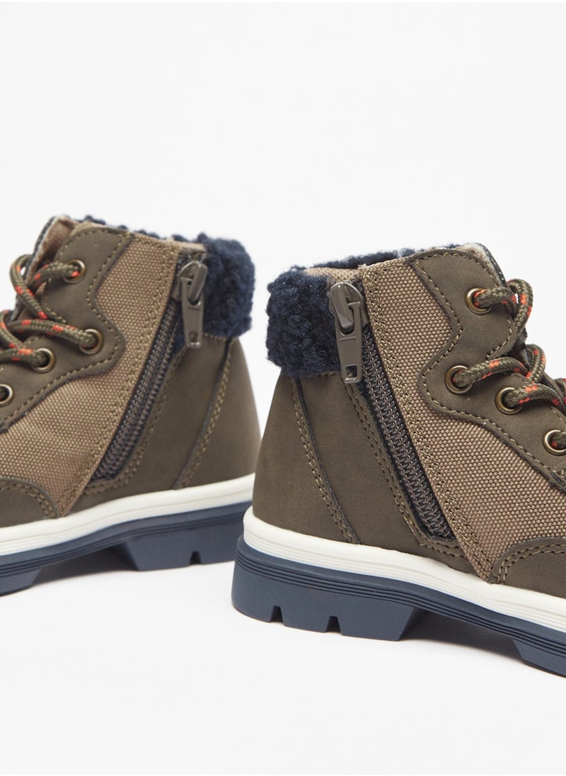 Lee Cooper - Boys' Paneled High Top Boots With Zip Closure - Image 1
