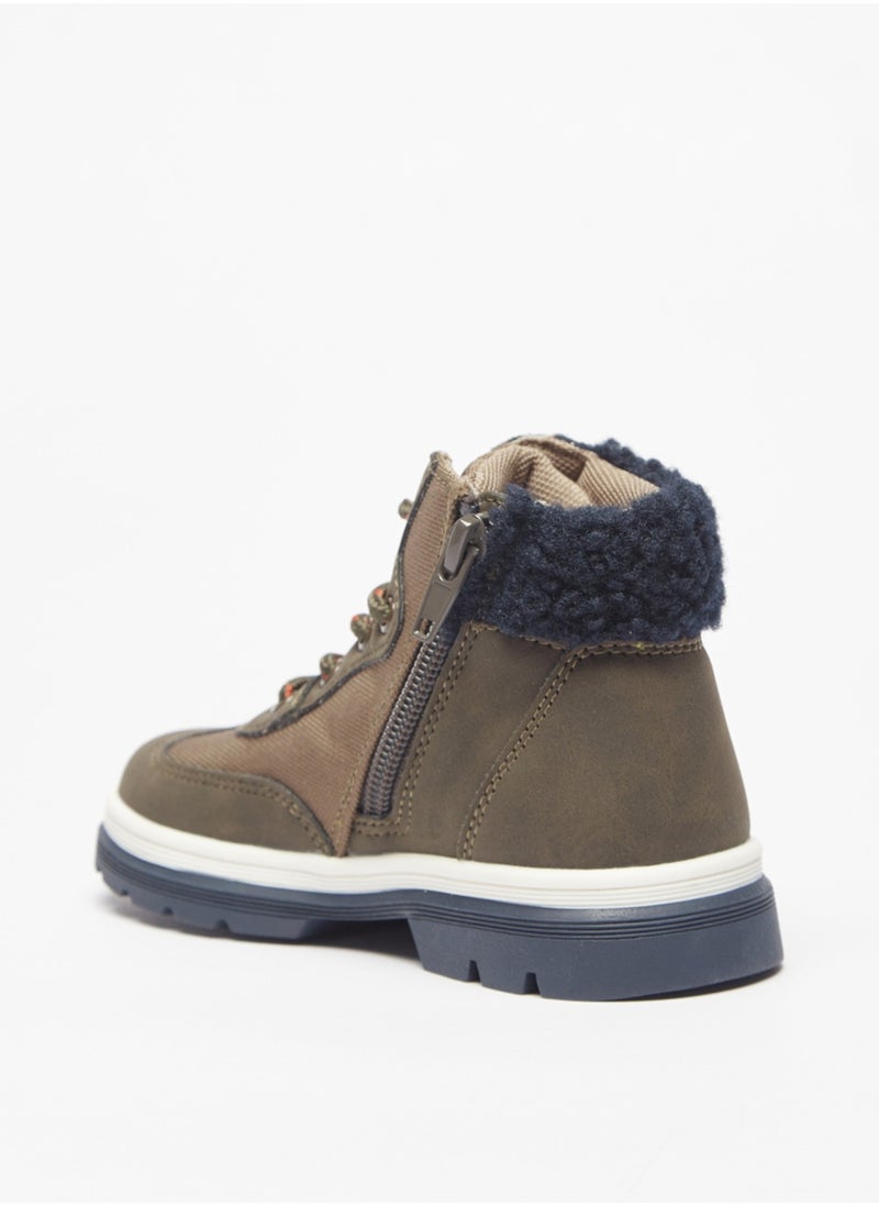 Lee Cooper - Boys' Paneled High Top Boots With Zip Closure - Image 1