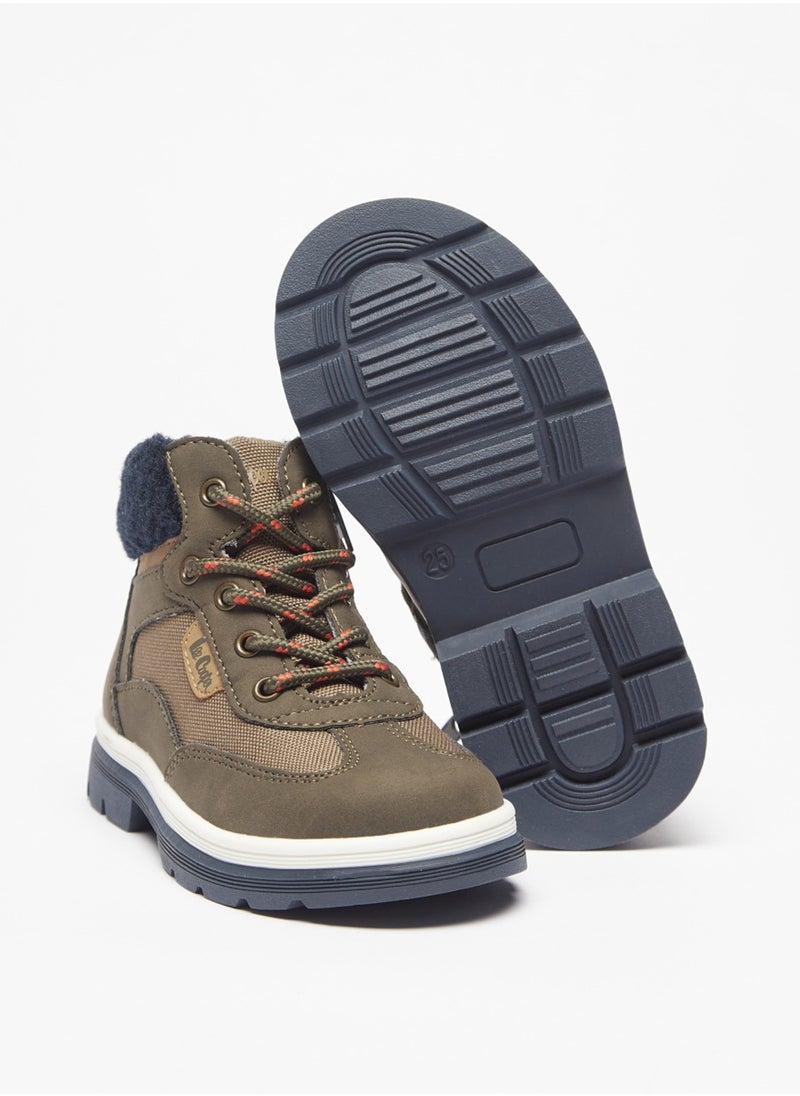 Lee Cooper - Boys' Paneled High Top Boots With Zip Closure - Image 1
