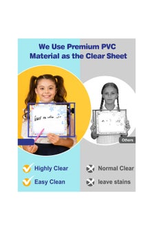 Y&D Dry Erase Pocket, 6 Assorted Colors, Ticket Holders, Clear Reusable Plastic Sleeves, Sheet Protectors for Classroom, School, Office, Home Teachers, Students  - Image 5