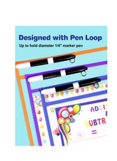 Y&D Dry Erase Pocket, 6 Assorted Colors, Ticket Holders, Clear Reusable Plastic Sleeves, Sheet Protectors for Classroom, School, Office, Home Teachers, Students  - Image 4