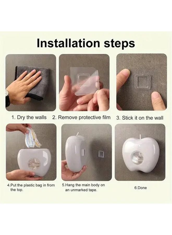 Apple Wall Mounted Storage Box Grey ABS Plastic Wrap Bag Organizer - Image 4