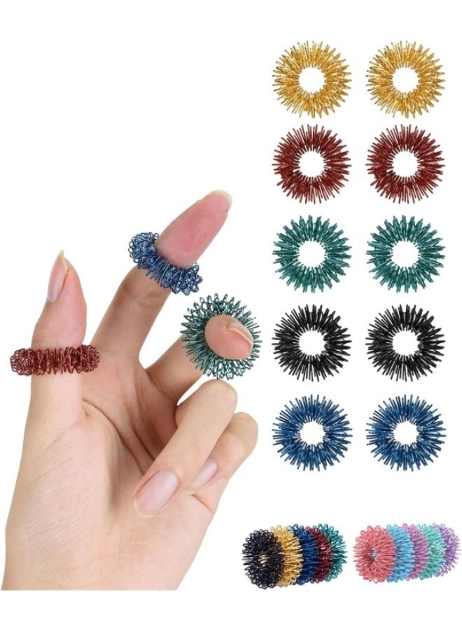 Generic Mr. Pen- Spiky Sensory Rings, 10 Pack, Stress Relief Fidget Sensory Toys, Fidget Rings, Fidget Ring for Anxiety, Stress Relief Rings, Massager for Fidget ADHD Autism, Silent Stress Reducer Ring  - Image 1