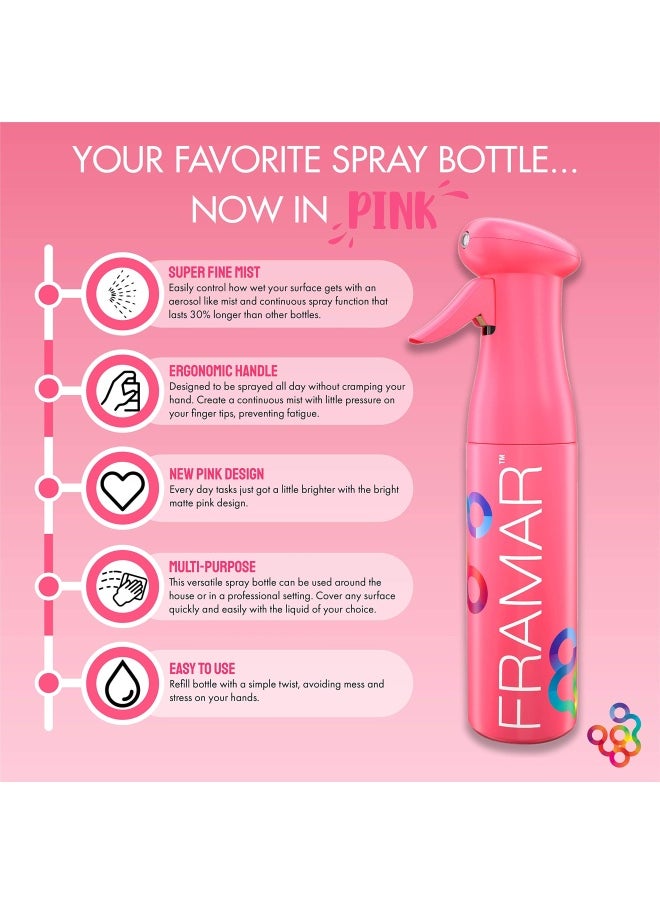 framar - FRAMAR Pink Premium Hair Spray Bottle Continuous Mist Water Spray Bottle For Face  Hair Atomizer  Plant Mister Spray Bottle - Image 1