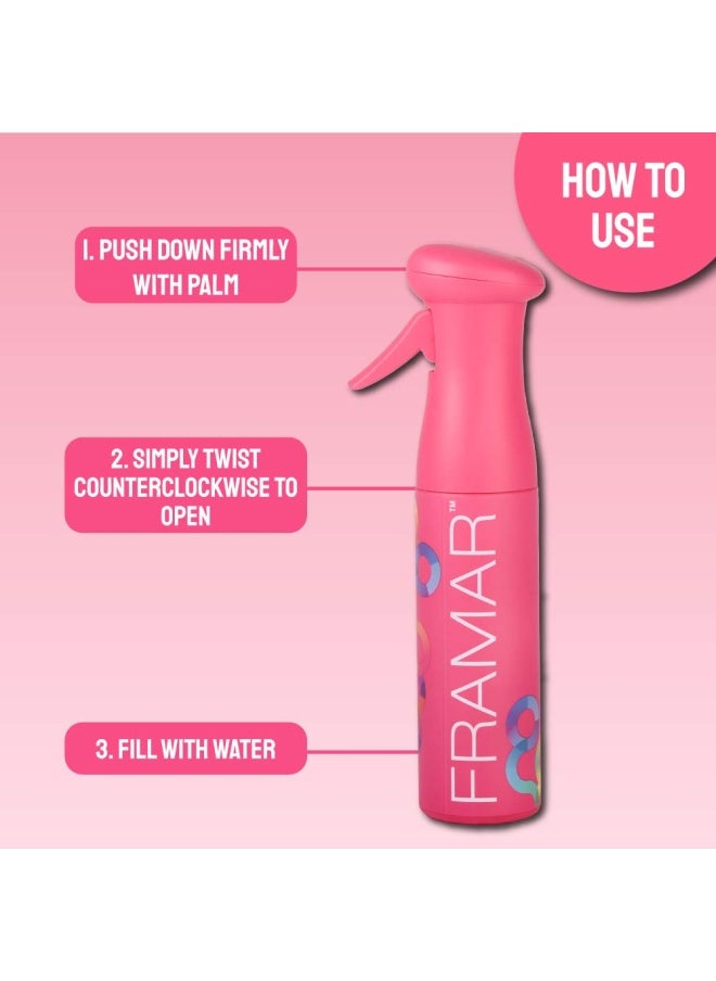 framar - FRAMAR Pink Premium Hair Spray Bottle Continuous Mist Water Spray Bottle For Face  Hair Atomizer  Plant Mister Spray Bottle - Image 1
