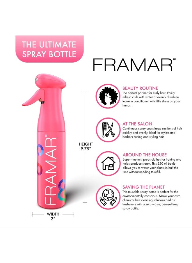 framar - FRAMAR Pink Premium Hair Spray Bottle Continuous Mist Water Spray Bottle For Face  Hair Atomizer  Plant Mister Spray Bottle - Image 1