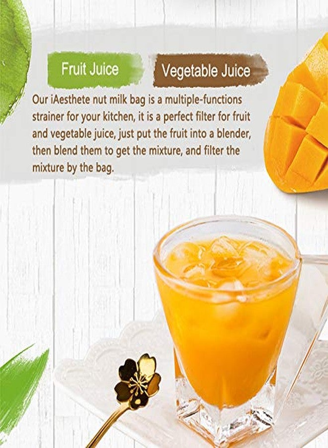 آي إيثيتي عبوة من 3 أكياس - أكياس حليب المكسرات فائقة النعومة، 12×12 بوصة، 80 ميكرون، متعددة الاستخدامات وقابلة لإعادة الاستخدام، مصفاة طعام، كيس قهوة باردة، شبكة نايلون آمنة غذائيًا، خالية من مادة BPA، كيس شاش، مصفاة زبادي، فلتر عصير - Image 3