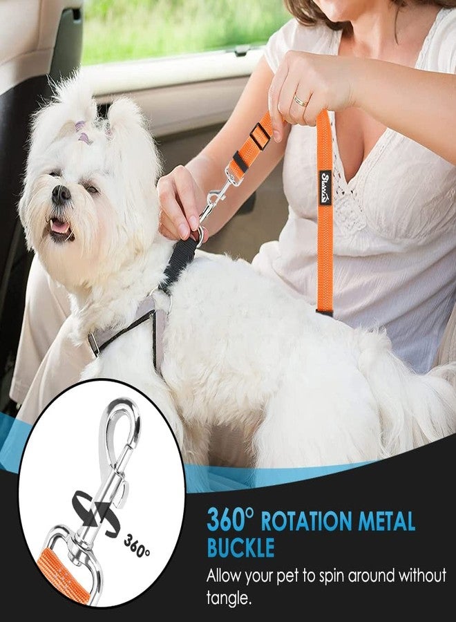 Lukovee Dog Car Seat Belt, 2 Pack Headrest Restraint Seatbelt, Adjustable Pet Safety Leads with Reflective Elastic Bungee for Dog Harness Collar Travel Daily Use (Orange,Headrest + Clip) - Image 5