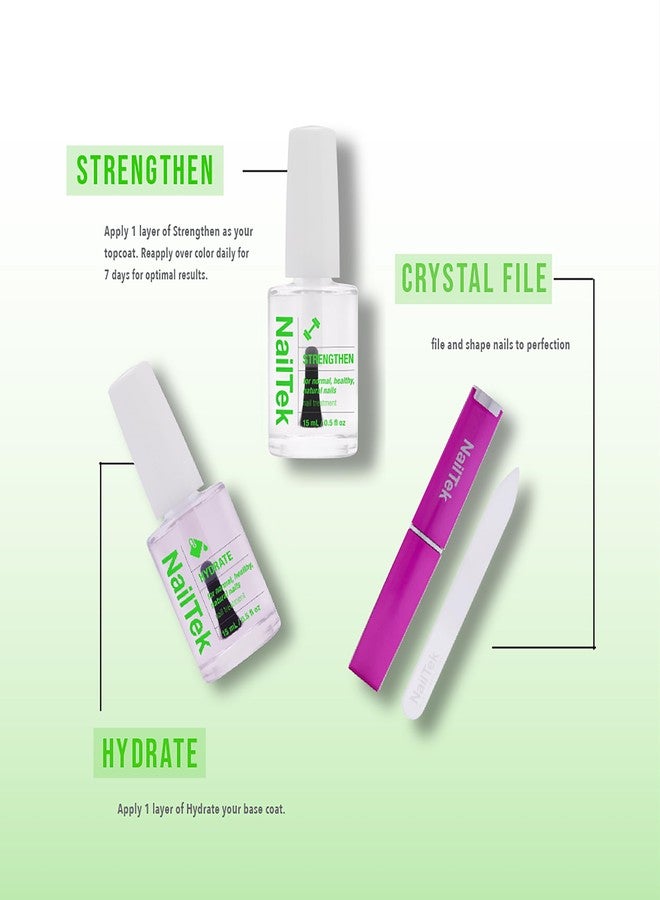 Nail Tek Nutrition Kit - Nail Strengthener and Growth Polish Treatment with Mini Crystal File, Nail-Repair for Damaged Nails, 2 x 0.5 fl oz - Image 5