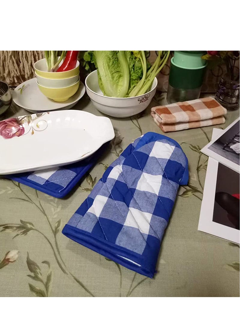Heat-Resistant Cotton Oven Mitts and Pot Holder Set, Reusable Kitchen Gloves for Cooking, Grilling and Baking, Perfect for Home and Restaurant  - Image 3