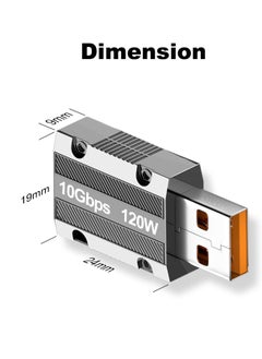 SYOSI USB C to USB Adapter, 2PCS Zinc Alloy Shell Super Fast Charge 120w Converter, USB 3.0 Male to USB Type C Female Converter  - Image 3