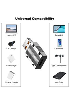 SYOSI USB C to USB Adapter, 2PCS Zinc Alloy Shell Super Fast Charge 120w Converter, USB 3.0 Male to USB Type C Female Converter  - Image 4