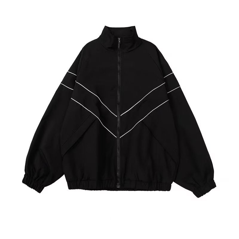 Youth Popular Trendy Brand Solid Color Reflective Sports Jacket For Men And Women Spring Loose Charge Clothes All-Match Couple Jacket - Image 1