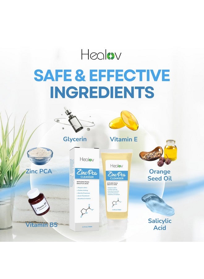 هيربلوڤ غسول الزنك للوجه | منظف الجسم بصابون الزنك لعلاج حب الشباب، والوردية، والأكزيما، والتهاب الجلد، والصدفية، والحكة | غسول منظف ومهدئ للوجه | غسول الزنك المقشر للوجه والجسم لجميع أنواع البشرة - Image 5