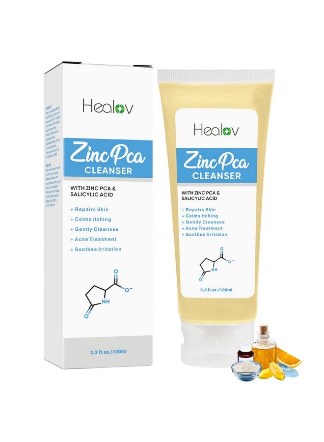 هيربلوڤ غسول الزنك للوجه | منظف الجسم بصابون الزنك لعلاج حب الشباب، والوردية، والأكزيما، والتهاب الجلد، والصدفية، والحكة | غسول منظف ومهدئ للوجه | غسول الزنك المقشر للوجه والجسم لجميع أنواع البشرة - Image 1