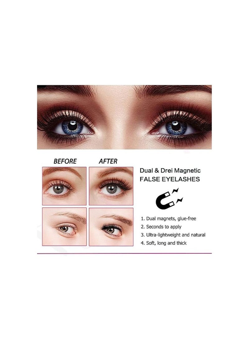 Magnetic Eyelashes Reusable Magnetic False Eyelashes 3D 6 Magnets Extension Soft