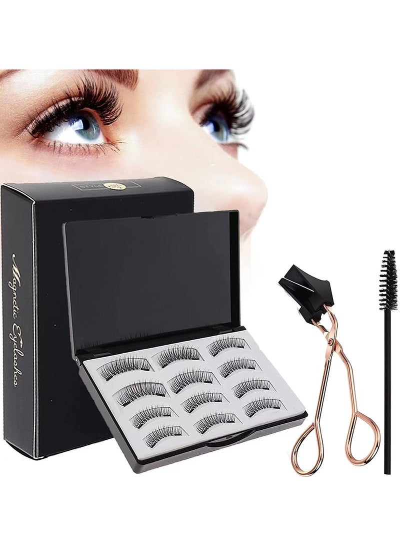 Magnetic Eyelashes Reusable Magnetic False Eyelashes 3D 6 Magnets Extension Soft