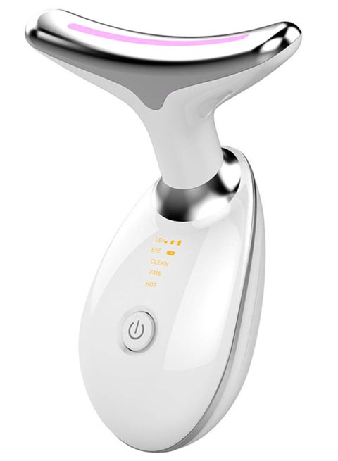 Electric Face Massager, Portable High Frequency Heat Massage Face Lifting,3 Modes 45°C for Beauty and skincare tools, EMS Massage Face Toning for Women. (3-Color LED Mode)