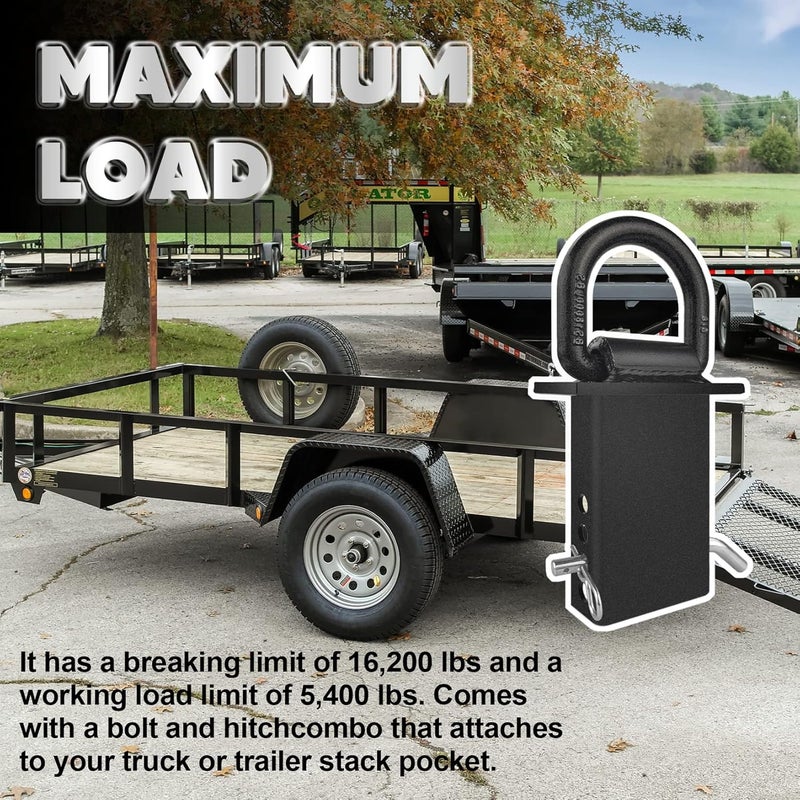 VONLX 4Pcs Heavy Duty Stake Pocket D Rings - 16200lbs Removable Tie Down for Utility Trailers and Flatbeds - Image 4