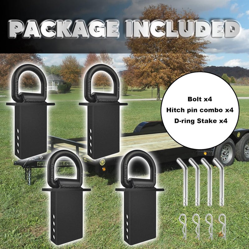 VONLX 4Pcs Heavy Duty Stake Pocket D Rings - 16200lbs Removable Tie Down for Utility Trailers and Flatbeds - Image 5
