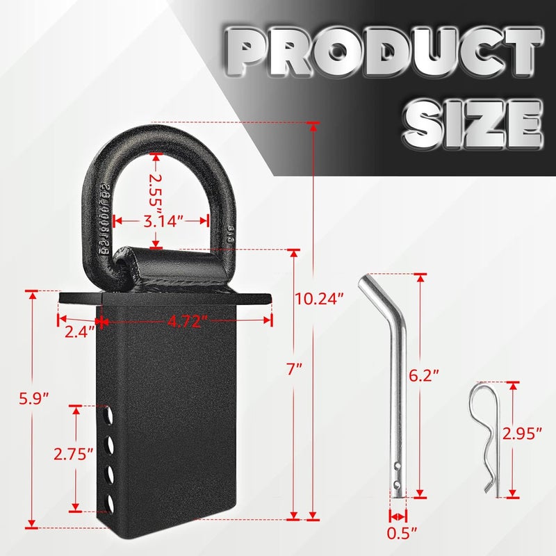 VONLX 4Pcs Heavy Duty Stake Pocket D Rings - 16200lbs Removable Tie Down for Utility Trailers and Flatbeds - Image 3