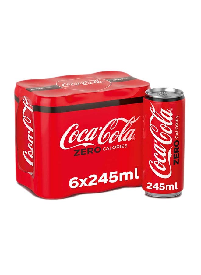 Coca-Cola - Zero Soft Drink Can 245ml Pack of 6 - Image 1