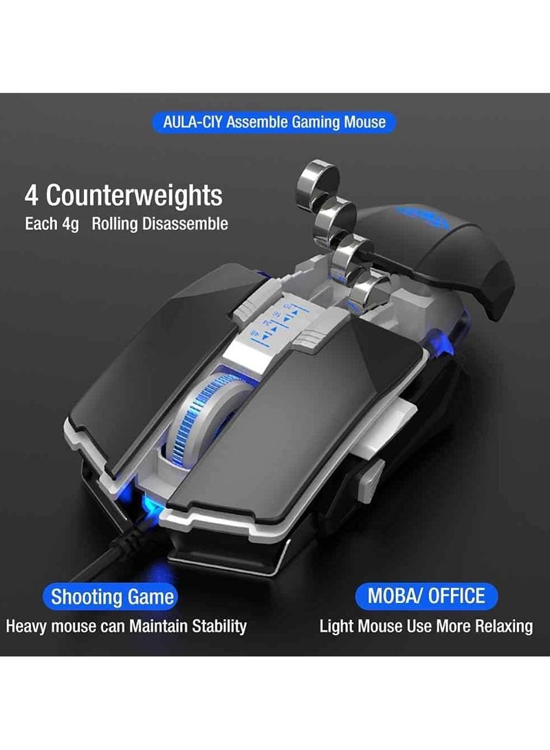 أولا ماوس ألعاب ضوئي سلكي بمنفذ USB من اولا (4800 نقطة لكل بوصة، H508، 7 أزرار) - Image 2